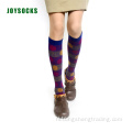 Knie hoge golfpunt vreugdevolle happy lady&#39;s sokken